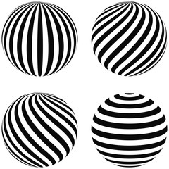 Poster - Set striped balls