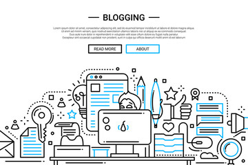 Wall Mural - Blogging - line design website banner