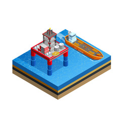 Wall Mural - OIl Industry Offshore Platform Isometric Image