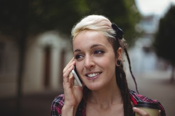 Woman talking on mobile phone