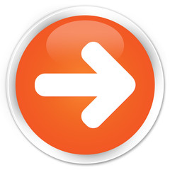 Wall Mural - Next arrow icon orange glossy round button