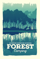 vector poster landscape forest silhouette