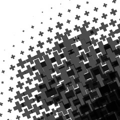 Poster - Halftone pattern made of crosses. Monochrome halftone pattern /
