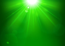 Green Lights Shining With Lens Flare Vector Illustration