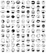 Hand drawn Doodle Outline Cartoon Monster People Animals Faces Fun Collection