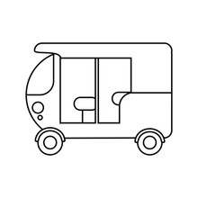 Three Wheeler Vehicle Icon. Transportation Travel And Trip Theme. Isolated Design. Vector Illustration