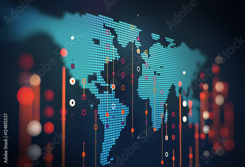Cuadros en Lienzo Big data futuristic visualization abstract illustration