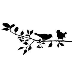 birds at tree silhouettes