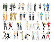 © inspiring.team - Different professions set. Isolated cartoon characters on white background. All kinds of professional activities as teacher, doctor, firefighter and more.