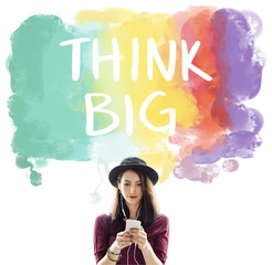 Sticker - Think Big Attitude Creative Inspiration Optimism Concept