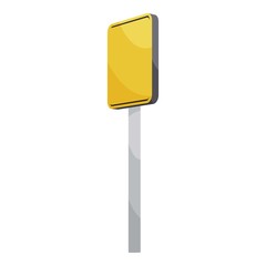Poster - Road sign yellow square icon. Cartoon illustration of road sign yellow square vector icon for web