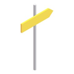 Poster - Wooden road sign icon. Isometric 3d illustration of wooden road sign vector icon for web