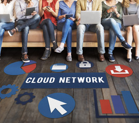 Canvas Print - Cloud Network Technology Connection Concept