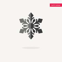 Wall Mural - Snowflake icon in flat design style. Vector christmas illustration