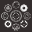 Vector vintage clock dials set