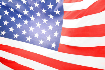 Wall Mural - Ruffled American flag, close up view