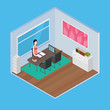 © baluchis - Vector isometric house room