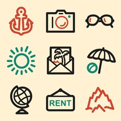 Canvas Print - Vacation icon, transport vector web sign.  Trip mobile icon. Iin