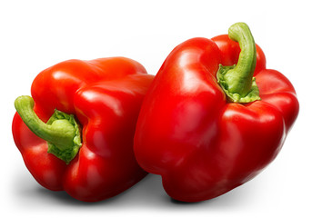 Canvas Print - Group of sweet red pepper isolated on white background.