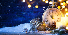 Art Christmas Or New Years Eve; Holiday Background