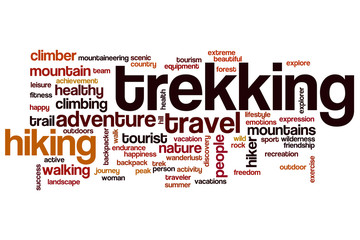 Wall Mural - Trekking word cloud