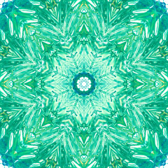 Wall Mural - Mandala with art handmade watercolor texture. Kaleidoscopic sacred geometry element. Alchemy, religion, philosophy, astrology and spirituality themes. Universal background for everything.