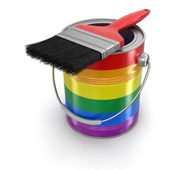 Poster - LGBT Paint can with brush. Image with clipping path