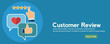 Business customer care service concept, rating on customer service and review flat