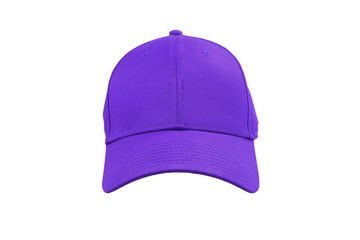 Wall Mural - Closeup of the fashion purple cap isolated on white background.