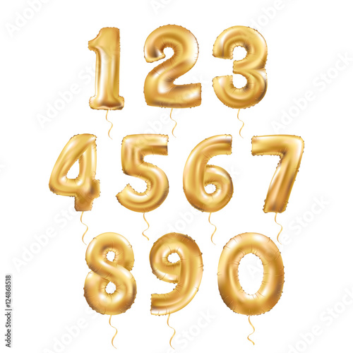 Fotografía Metallic Gold Letter Balloons 123