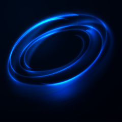 Blue glowing rings.vector illustration