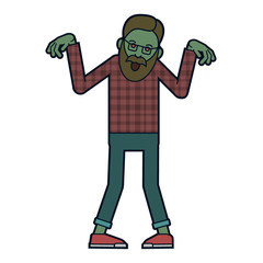 Vector illustration of zombie hipster