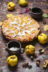 Wall Mural - Pie with autumn quinces
