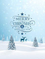 christmas card with reindeer