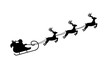 Isolated silhouette of Santa's sledge, black on white