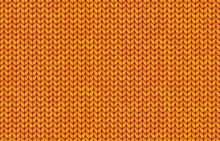 Orange Realistic Simple Knit Texture Vector Seamless Pattern