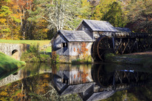 Historic Mabry Mill On The Blue Ridge Parkway In Meadows Of Dan, Virginia In The Fall