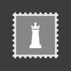 Sticker - Isolated mail stamp icon with a  queen   chess figure