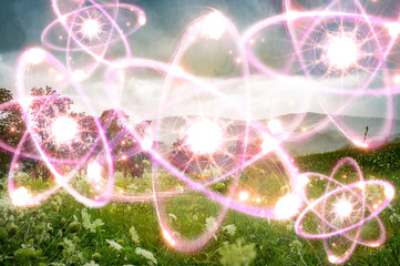 Wall Mural - atomic particle third eye