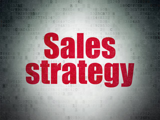 Marketing concept: Sales Strategy on Digital Data Paper background