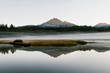 Foggy Lake Mountian Reflection 