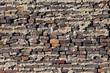 Antique brick and mortar wall closeup