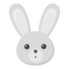 Wall Mural - Rabbit monochrome icon. Illustration for web and mobile design.