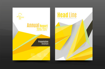 3d triangle shapes. Business annual report cover