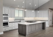 Amazing new contemporary with large white Kitchen with kitchen I