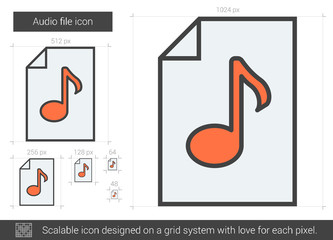 Canvas Print - Audio file line icon.