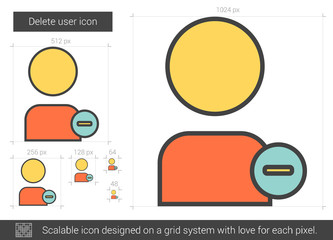 Wall Mural - Delete user line icon.