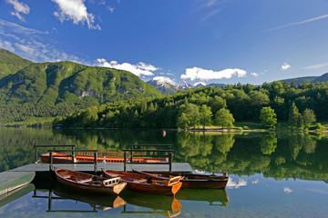 Wall Mural - lake boats