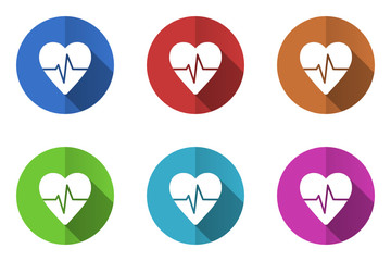Aufkleber - Flat design pulse vector icons