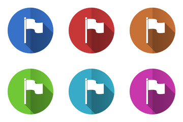 Aufkleber - Flat design flag vector icons